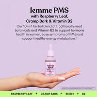 Thumbnail for Lemme PMS Hormone Balance for Women Liquid Drops, PMS & Mild Period Cramping Relief, 10-in-1 Herbal Blend with Raspberry Leaf, Dong Quai, Cramp Bark, Reishi & B2, Organic, Sugar-Free, 1 fl oz