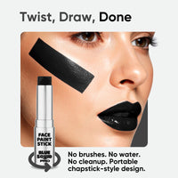 Thumbnail for Blue Squid PRO Black Face Paint Stick - Waterproof Body Paint for Adults & Kids Eye Black Baseball, Eyeblack Softball - Vegan Hypoallergenic Twist-Up Non-Toxic Makeup Stick for Cosplay, Sports & SFX
