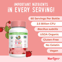 Thumbnail for MaryRuth Organics Kids Probiotics for Digestive Health | USDA Probiotic Gummies | 2 Month Supply | Kids Probiotics | Immune Support | Gut Health Supplement | Vegan | Non-GMO | Gluten Free | 60 Count