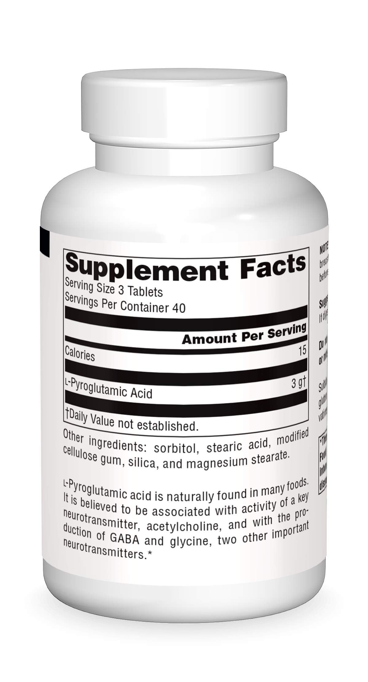 Source Naturals L-Pyroglutamic Acid Dietary Supplement - 120 Tablets