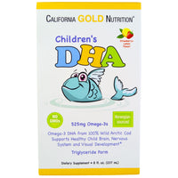 Thumbnail for California Gold Nutrition, Children's DHA, Strawberry-Lemon Flavor, Norwegian Sourced, 525 mg Omega-3s, Supports Healthy Child Brain, Nervous System and Visual Development, 8 fl oz (237 ml)