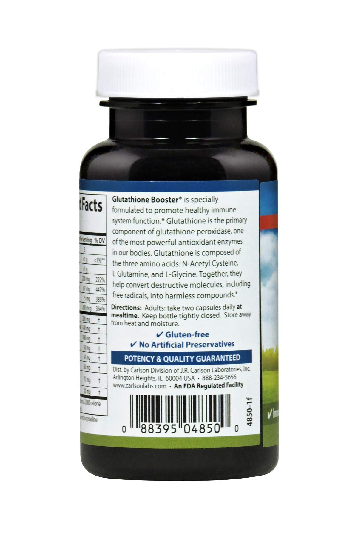 Carlson - Glutathione Booster, Alpha Lipoic Acid, Immune Support & Optimal Wellness, Antioxidant, 60 Capsules