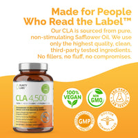 Thumbnail for Purity Labs CLA Supplements 4500MG - Non-GMO Safflower Oil - Supports Energy, Weight Loss, Heart Health, and Muscle Health - 180 Soft gels