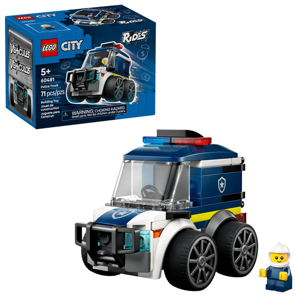LEGO City Rides – Police Truck Building Toy for Kids - Pretend Play Set for Boys & Girls, Ages 5+ - with Police Officer Junior Minifigure - Gift Idea for Birthdays - 60481