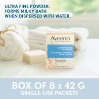 Thumbnail for Aveeno Fragrance-Free Soothing Bath Treatment & Soak for Soothing Relief, 100% Natural Colloidal Oatmeal, Relieves Itchy, Irritated Skin Due to Eczema, 8 Single-Use Bath Packets