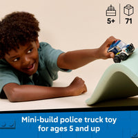 Thumbnail for LEGO City Rides – Police Truck Building Toy for Kids - Pretend Play Set for Boys & Girls, Ages 5+ - with Police Officer Junior Minifigure - Gift Idea for Birthdays - 60481