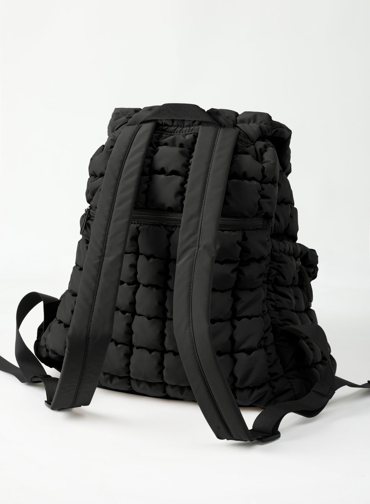 ODODOS Quilted Backpack 2.0 for Women Lightweight Puffer Hiker Pack Drawstring Padding Travel Gym Bag, Black