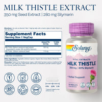 Thumbnail for SOLARAY Milk Thistle Seed Extract 350 mg Guaranteed to Contain 80% Silymarin, Traditional Liver Support, Vegan & Lab Verified for Quality, 60 Day Money-Back Guarantee, 30 Servings, 30 VegCaps