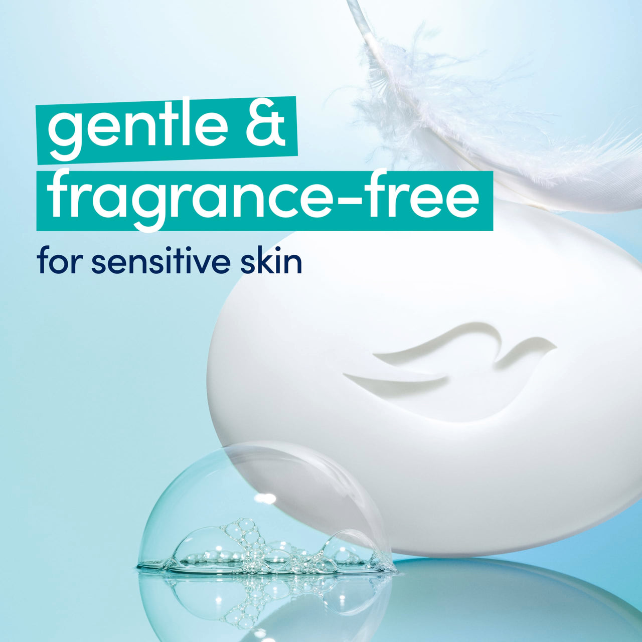 Dove Beauty Bar Soap Sensitive, 6 Bars for Sensitive Skin, Fragrance Free and Hypoallergenic 3.75 oz