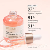 Thumbnail for BIOSSANCE Squalane + Vitamin C Rose Advanced Facial Oil - Brightening, Firming, and Hydrating Serum for All Skin Types - Chios Crystal Oil, Damascus Rose Extract & Squalane for Radiance - 1oz