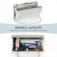 Thumbnail for Covelin Women's Handbag Envelope Rhinestone Evening Clutch Bag Hot Silver
