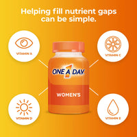 Thumbnail for One A Day Women’s Multivitamin, Supplement with Vitamin A, Vitamin C, Vitamin D, Vitamin E and Zinc for Immune Health Support, B12, Biotin, Calcium & More, Tablet, 100 count