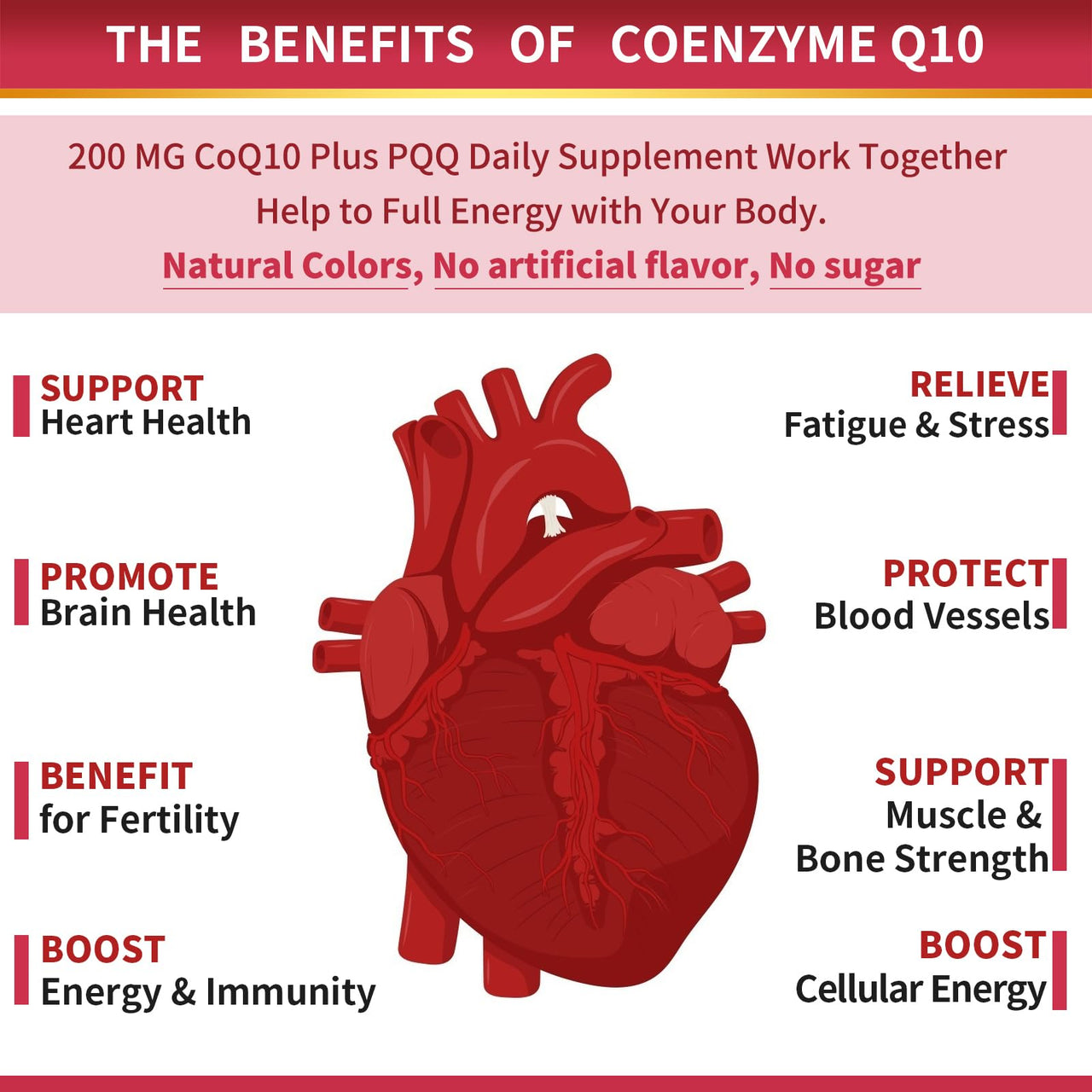 ZEBORA CoQ10-200mg-Softgels with PQQ, BioPerine & Omega-3, 120 Servings Coenzyme Q10(Ubiquinone) Supplement for High-Absorption, Powerful-Antioxidant, Support Heart & Energy-Production
