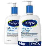 Thumbnail for Cetaphil Face Wash, Daily Facial Cleanser for Sensitive, Combination to Oily Skin, NEW 16 oz 2 Pack, Gentle Foaming, Soap Free, Hypoallergenic