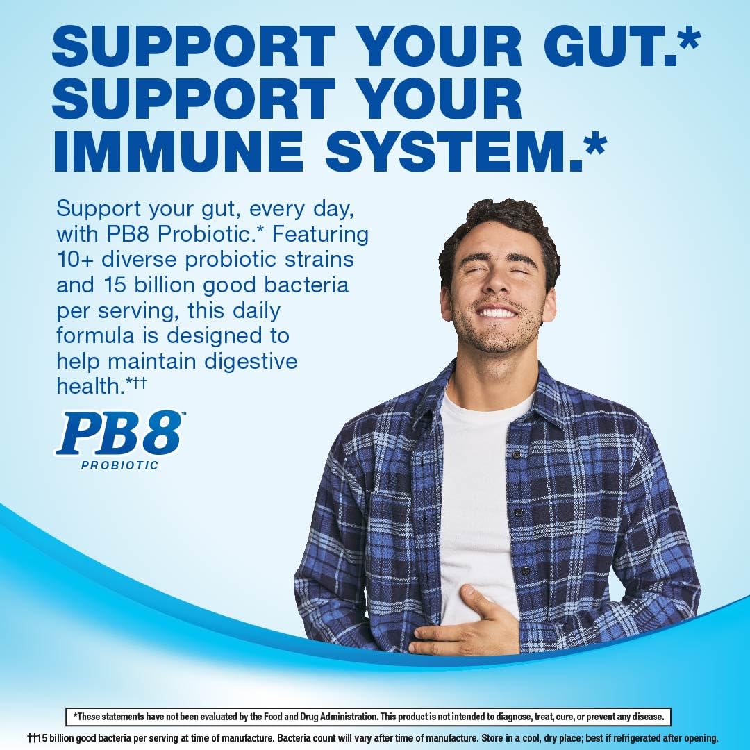 Nutrition Now PB 8 Probiotic Immune System and Digestive Support* Dietary Supplement, 60 Count