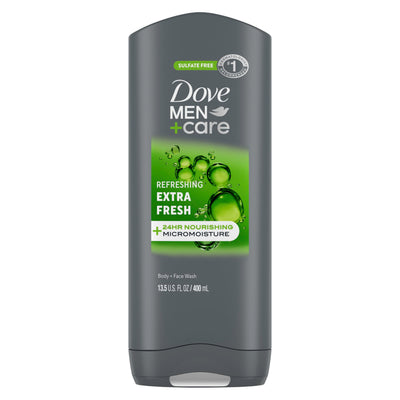 Image 1 of DOVE Men + Care Body Wash and Face for Fresh, Healthy-Feeling Skin Extra Fresh Cleanser That Effectively Washes Away Bacteria While Nourishing Your 13.5 oz