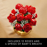 Thumbnail for LEGO Botanicals Bouquet of Roses Artificial Flowers - Fake Red Roses Building Set for Adults, Ages 18+ - Gifts for Birthdays for Her - Home Decor for Table Display - 10328