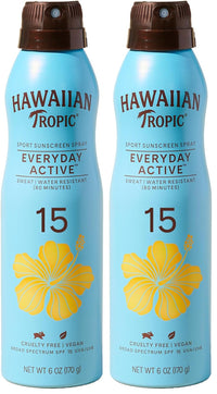 Thumbnail for Hawaiian Tropic Everyday Active Clear Spray Sunscreen SPF 15, 6oz | Hawaiian Tropic Sunscreen SPF 15, Sunblock, Oxybenzone Free Sunscreen, Spray On Sunscreen, Body Sunscreen Spray, 6oz (Pack of 2)