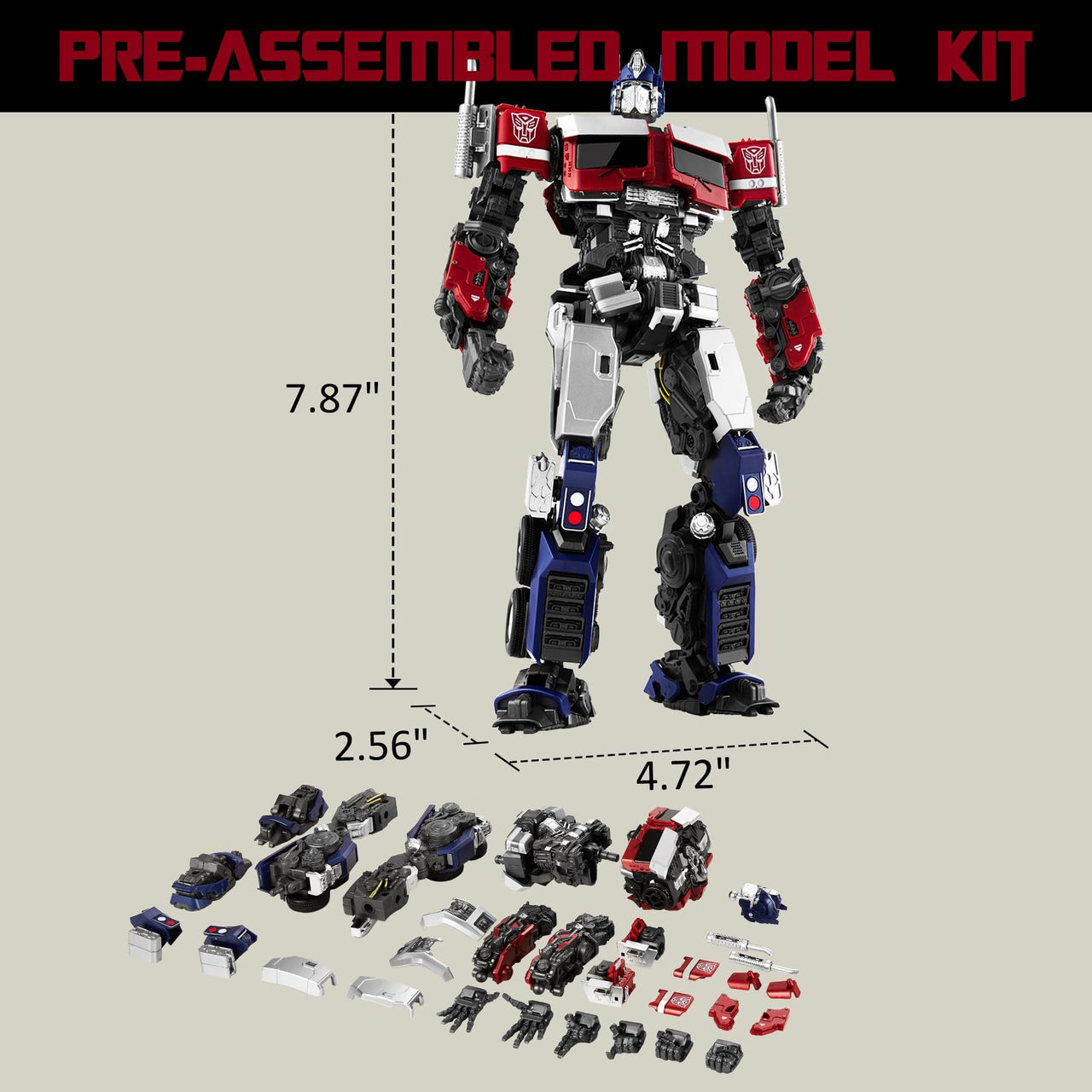 YOLOPARK Optimus Prime Transformers Toys Rise of The Beasts Action Figures,7.87 Inch Highly Articulated Transformer Toys for Kids Ages 8 and Up,No Converting