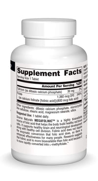 Thumbnail for Source Naturals MegaFolinic 800mcg - 60 Tablets