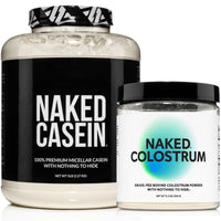 Thumbnail for NAKED Casein Protein Powder 5LB (76 Servings) Colostrum Powder (150 Servings) – Bulk, GMO-Free, Gluten Free, Soy Free, Preservative Free