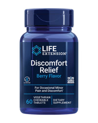 Thumbnail for Life Extension Pea Discomfort Relief (Berry Flavor) for Occasional Minor Pain & Discomfort – Palmitoylethanolamide Supplement - Gluten-Free, Non-GMO, Vegetarian – 60 Chewable Tablets