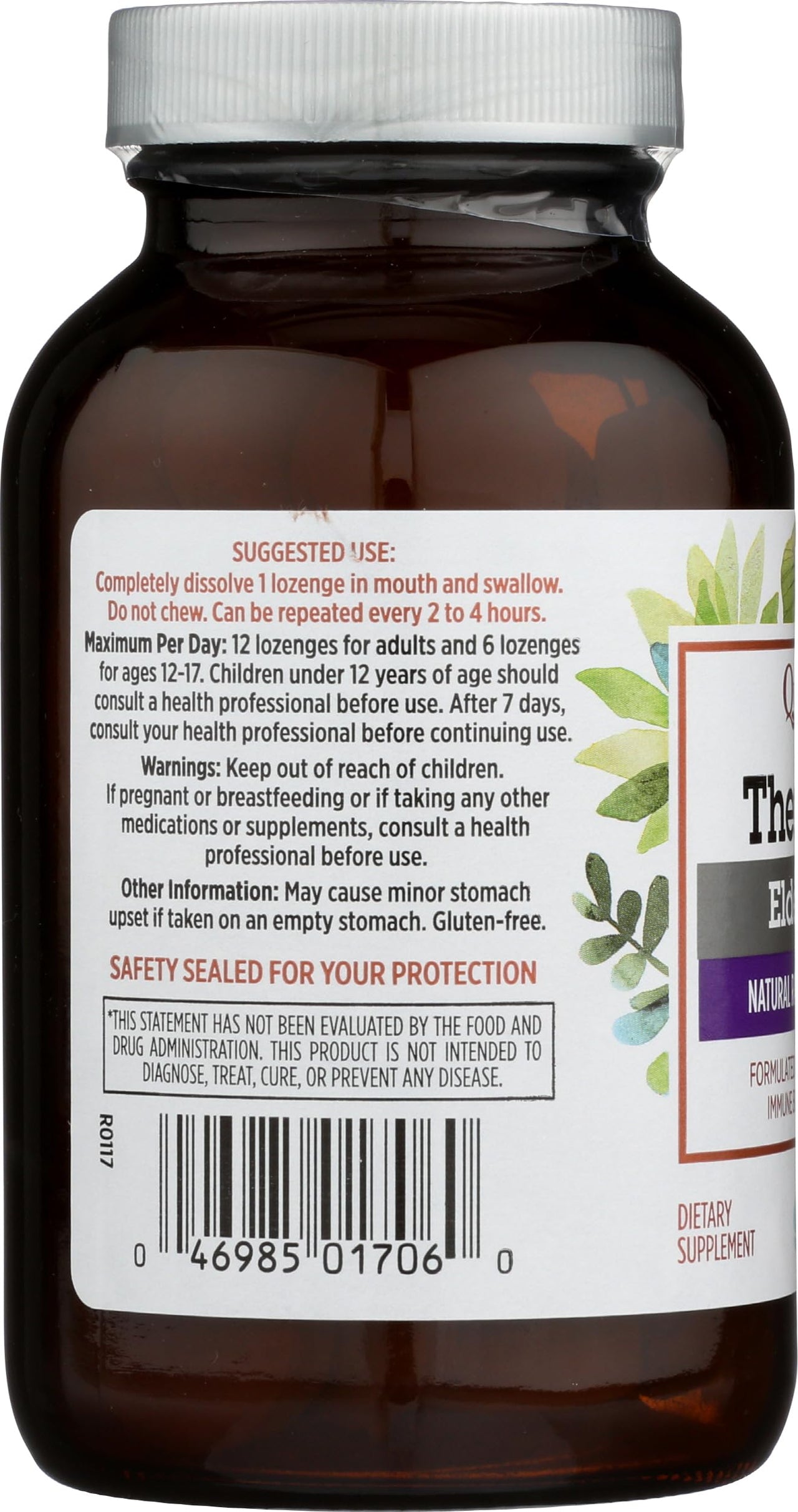 Quantum Health TheraZinc Elderberry Lozenges, Made with Zinc Gluconate for Immune Support, 60 Count