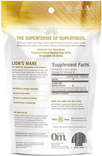 Thumbnail for Om Organic Mushroom Superfood Powder, Lions Mane, 3.5 Ounce (50 Servings) (Тwo Рack)