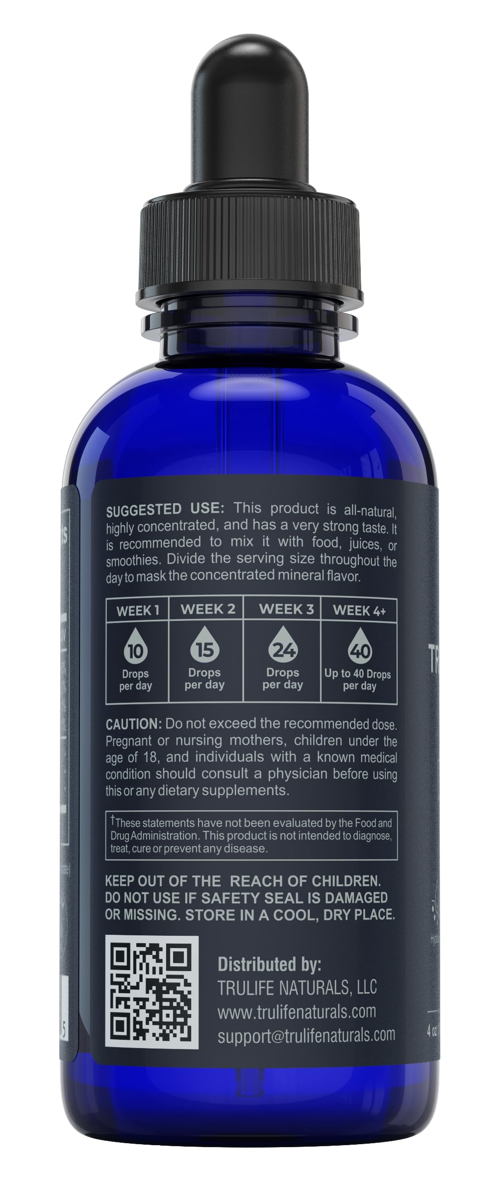 Trace Mineral Complex â€“ 4 oz (48Servings) â€“ 72+ Ionic Minerals Concentrate/Magnesium, Chloride, Boron, Potassium/Supports Hydration & Electrolyte Balance