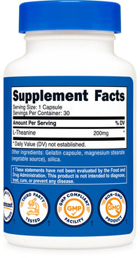 Thumbnail for Nutricost L-Theanine 200mg, 30 Capsules