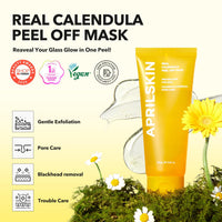 Thumbnail for APRILSKIN Calendula Flower-Infused Facial Peel Off Mask, 3.52 fl. oz, PHA, BHA & Niacinamide gently exfoliates, removes impurities, improves uneven skin tone, and minimizes pores, Korean Skincare
