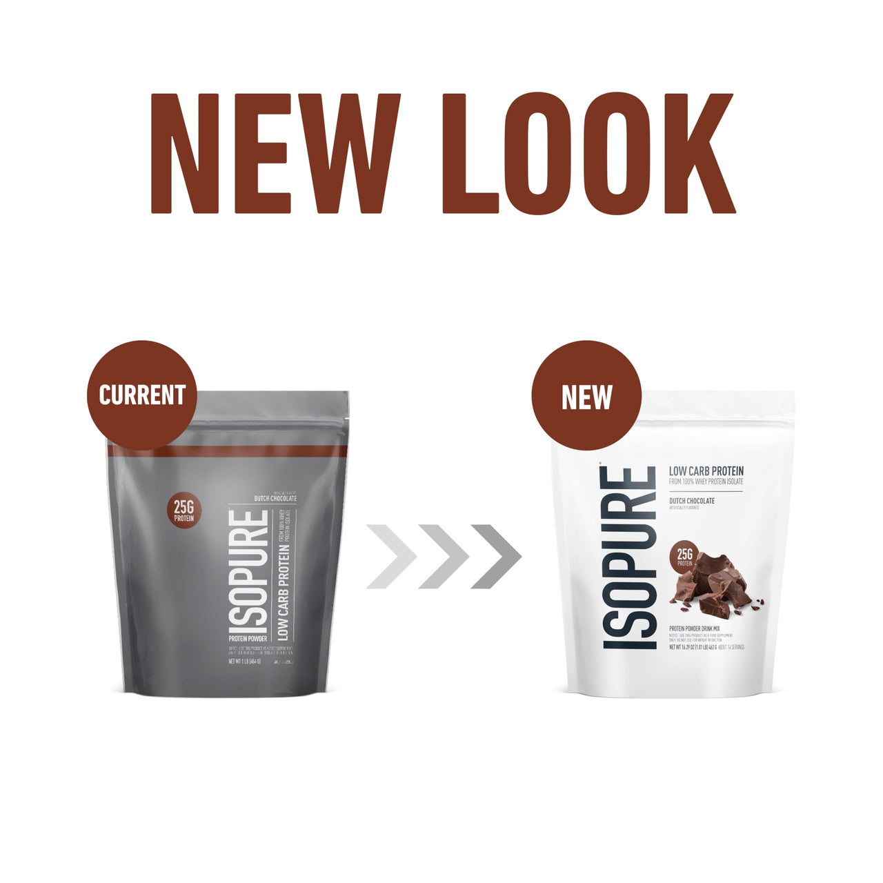 Isopure Low Carb 100% Pure Whey Isolate Protein Powder, Gluten Free, With Vitamins, Dutch Chocolate, 25g Protein Per Serving, 1 Lb, 14 Servings (Packaging May Vary)