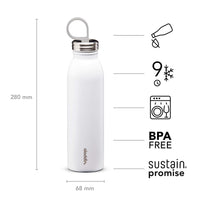 Thumbnail for Aladdin Chilled Thermavac Stainless Steel Water Bottle 0.55L Snowflake White â€“ Insulated Metal Water Bottle - Keeps Cold for 9 Hours - BPA-Free Thermos Flask - Leakproof - Dishwasher Safe