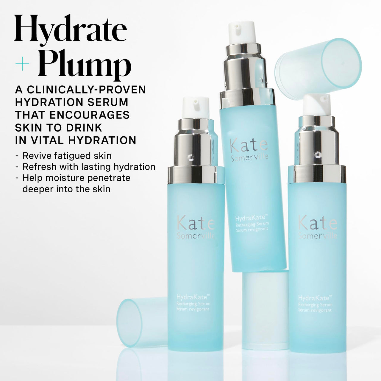 Kate Somerville HydraKate Recharging Hydration Serum - Skin-Quenching Dual-Weight Hyaluronic Acid Serum, 1 Fl Oz
