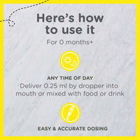 Thumbnail for Zarbee's Vitamin D Drops for Infants, 400IU (10mcg) Baby & Toddler Liquid Supplement, Newborn & Up, Dropper Syringe Included, 0.47 Fl Oz