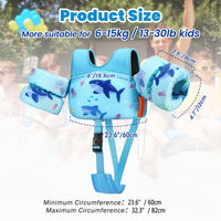 Thumbnail for HeySplash Toddler Swim Vest, Toddler Floaties Fit 13-30 Lbs, Puddle Kids Jumper with Adjustable Strap, Pool Float Jacket Arm Floaties Baby Floatie Water Wing, Pool Sea Swimming Aid