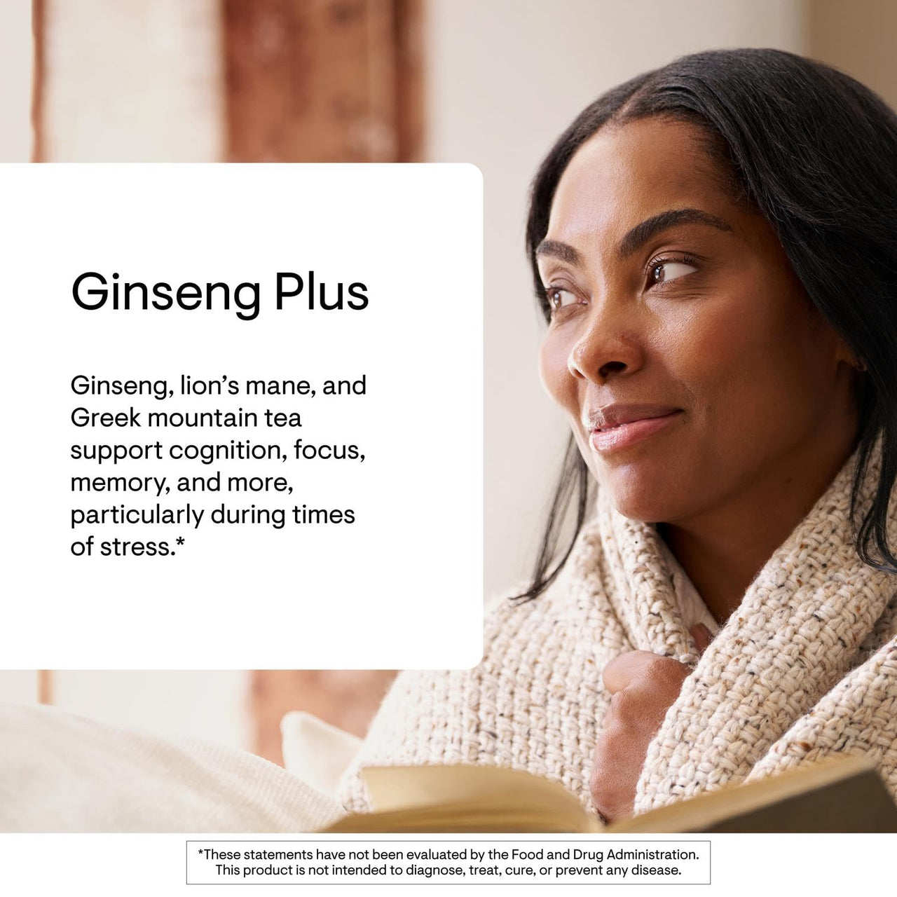THORNE - Ginseng Plus - Supports Daily Energy Levels, Mental Clarity, Mood & Stress Management* - with Lion's Mane & Greek Mountain Tea - Third-Party Certified - Gluten & Dairy-Free - 60 Capsules