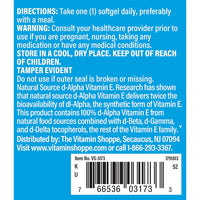 Thumbnail for The Vitamin Shoppe Vitamin E 1,000IU - Antioxidant Support for Skin Health & Immune Function, Daily Vitamin (60 Softgels)