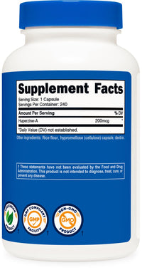 Thumbnail for Nutricost Huperzine A Capsules 200mcg, 240 Capsules - Non-GMO, Vegetarian Friendly