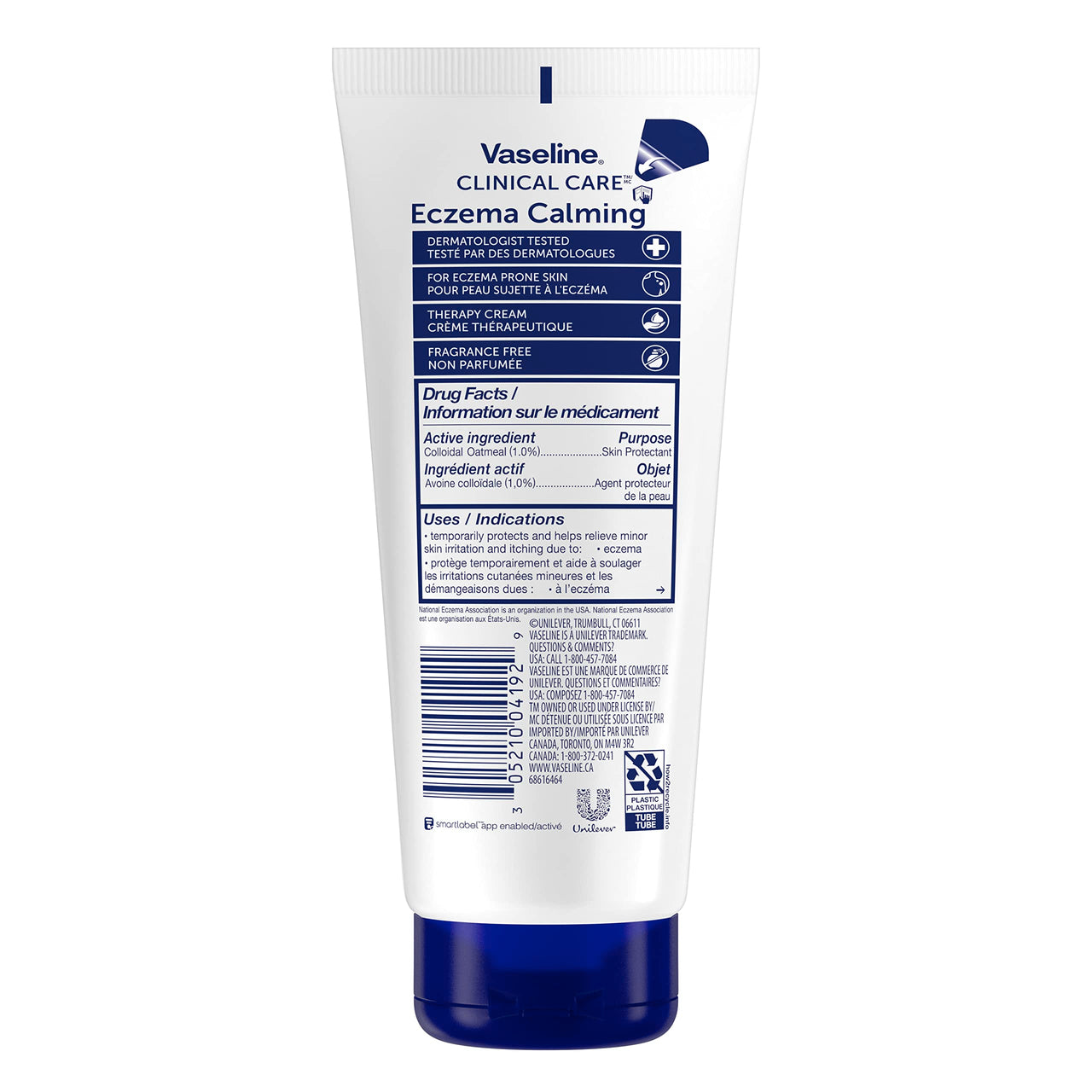 Vaseline Eczema Lotion, Calming Therapy Cream 2-Pack with Colloidal Oatmeal + Original Vaseline Lip Therapy for Dry Lips with Petroleum Jelly (3 Piece Set)