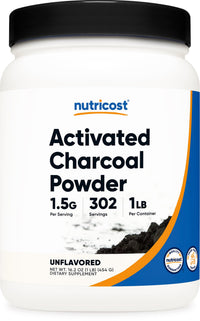 Thumbnail for Nutricost Activated Charcoal Powder 1lb - Food Grade Powder, Toothpaste, Facemask, Odor Control, Vegetarian, Gluten Free, Non-GMO