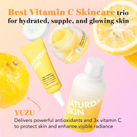 Thumbnail for Saturday Skin 3-Piece Skin Care Set Yuzu Vitamin C Sleep Mask Yuzu Vitamin C Bright Toner and Eye Cream Overnight Facial Masks Korean Beauty Best Vitamin C Skincare Set