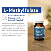 Thumbnail for BioActive Vitamin B Complex - Blood Stream Ready, Methylated B Complex - Featuring Methylfolate, 3 BioActive Forms of B12, BenfoPure® B1 & Pantesin® B5 - 12 B Vitamins in Clinical Doses - 60 Servings