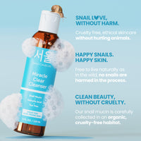 Thumbnail for SeoulCeuticals Korean Acne Snail Cleanser Face Wash - Snail Mucin, Salicylic Acid & Tea Tree Acne Treatment for Sensitive Skin & K Beauty Glow 4oz