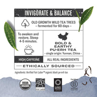 Thumbnail for Numi Organic Emperor's Pu-erh Tea, 16 Dark Tea Bags, Aged Fermented Yunnan Black Tea, Caffeinated