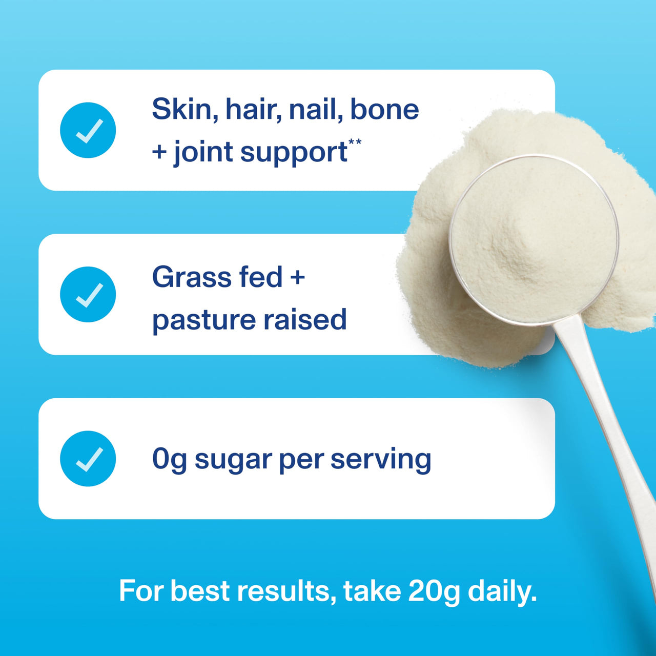 Vital Proteins Collagen Peptides Powder - Grass Fed Collagen Peptides for Hair, Nail, Skin, Bone & Joint Health, Unflavored, 27 Servings