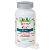 Thumbnail for Quantum Health Zinc Gluconate 22mg Daily Immunity Boost Supplement Supports Energy, Healthy Eyes, Hair Skin & Nails - Essential Mineral Immune Support for Women & Men - 100 Capsules