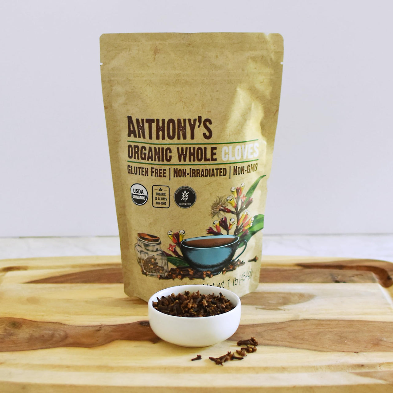 Anthony's Organic Whole Cloves, 1 lb, Gluten Free, Non GMO, Non Irradiated, Keto Friendly