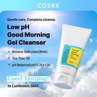 Thumbnail for COSRX Low pH Good Morning Gel Face Cleanser, 5.07 fl oz, BHA Face Wash, Daily Mild Face Cleanser for Sensitive Skin, PH Balancing, Korean Skin Care, Korean Face Wash