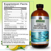 Thumbnail for Nature's Answer Cod Liver Oil Liquid Supplement, 16-Fluid Ounces | Promotes a Healthy Heart & Brain | Cognitive and Cardiovascular Support | Great Tasting (Pack of 1)